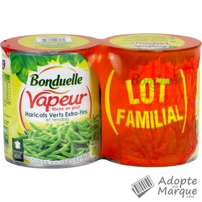 Bonduelle Vapeur - Haricots Verts Extra-Fins Les 2 conserves de 590G (440G égoutté)