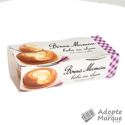 Bonne Maman Dessert Pâtissier - Baba au Rhum à la Crème Vanillée Les 2 pots de 140G