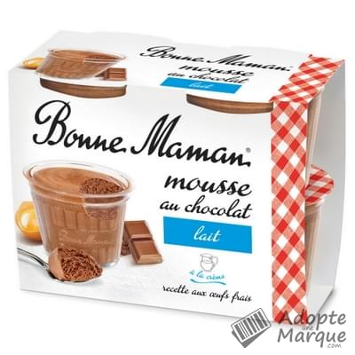 Bonne Maman Mousse au Chocolat Chocolat Au Lait Les 4 pots de 50G