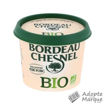 Bordeau Chesnel Rillettes pur Porc Bio Le pot de 110G