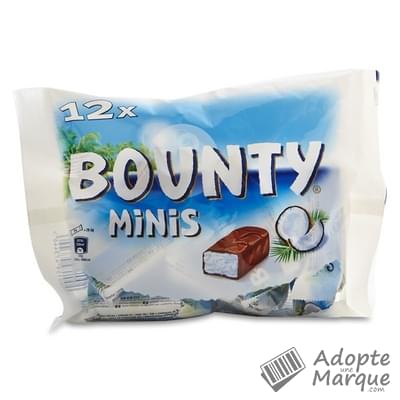 Bounty Mini Barres Chocolat au lait fourrées Noix de Coco Le sachet de 366G