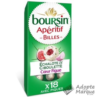 Boursin Apéritif - Billes Echalote & Ciboulette Cœur Figue La boîte de 18 billes - 75G