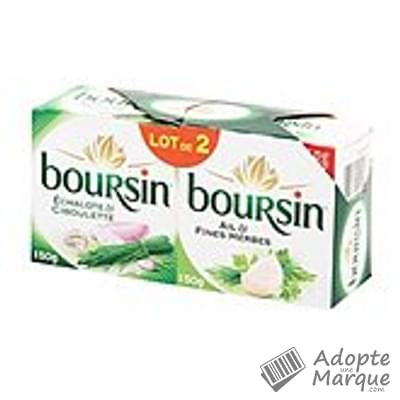 Boursin Fromage - Ail & Fines Herbes et Echalote & Ciboulette Les 2 boîtes de 150G