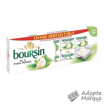 Boursin Portions - Ail & Fines Herbes Les 12 portions de 16G - 192G