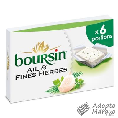 Boursin Portions - Ail & Fines Herbes Les 6 portions de 16G - 96G