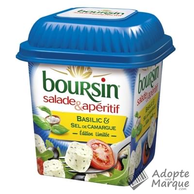 Boursin Salade & Apéritif - Basilic & Sel de Camargue Le pot de 120G