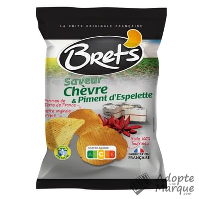 Bret's Chips Les Aromatisées - Saveur Chèvre & Piment d'Espelette Le sachet de 125G