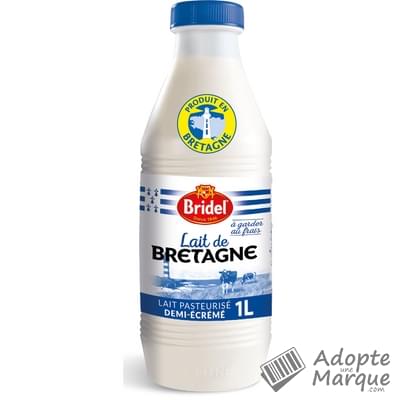 Bridel Lait frais de Bretagne demi-écrémé La bouteille de 1L