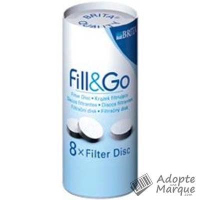 4 Disques Filtres Brita Fill And Go - Réduction Chlore, Microparticules | Charbon Actif Noix De Coco