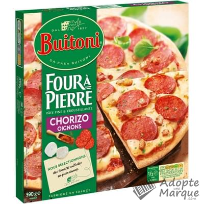 Buitoni Four à Pierre - Pizza Chorizo Oignons La pizza de 390G