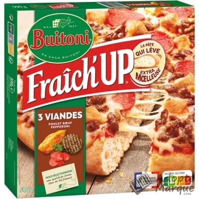 Buitoni Fraîch'Up - Pizza 3 Viandes : Poulet, Bœuf & Pepperoni La pizza de 590G