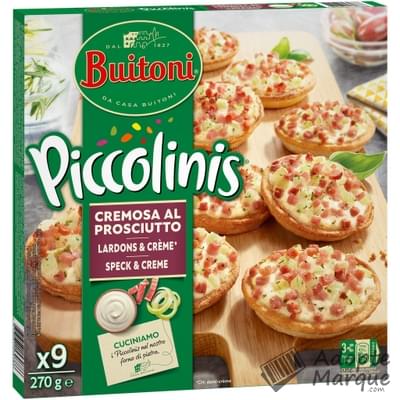 Buitoni Piccolinis - Mini-Pizzas Flammekueche, Lardons & Crème La boîte de 270G (9 Mini-Pizzas)