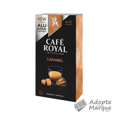 Café Royal Café en dosettes - Caramel (Compatible avec Nespresso) La boîte de 10 capsules - 50G