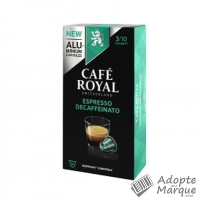 Café Royal Café en dosettes - Decaffeinato Espresso (Compatible avec Nespresso)  La boîte de 10 capsules - 50G