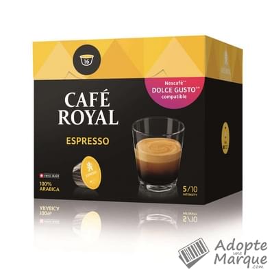 Café Royal Café en dosettes - Espresso (Compatible avec Nescafé & Dolce Gusto) La boîte de 16 capsules - 96G