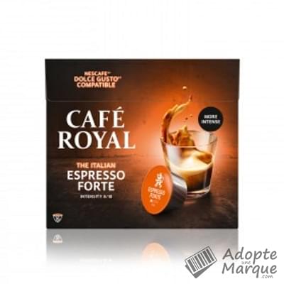 Café Royal Café en dosettes - Espresso Forte (Compatible avec Nescafé & Dolce Gusto) La boîte de 16 capsules - 109G