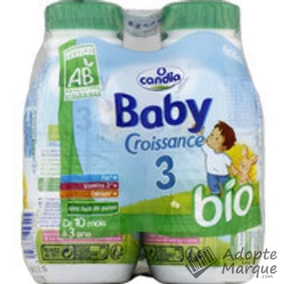 Candia Baby Croissance Bio - Lait liquide 3ème âge (de 10 à 36 mois) Les 4 bouteilles de 50CL