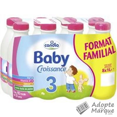 Candia Baby Croissance - Lait liquide 3ème âge (de 10 à 24 mois) Les 8 bouteilles de 1L