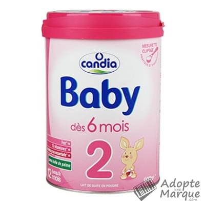 Candia Baby - Lait en poudre 2ème âge (de 6 à 12 mois) La boîte de 900G