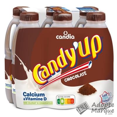 Candia Candy'Up - Boisson lactée goût Chocolat Les 6 bouteilles de 1L