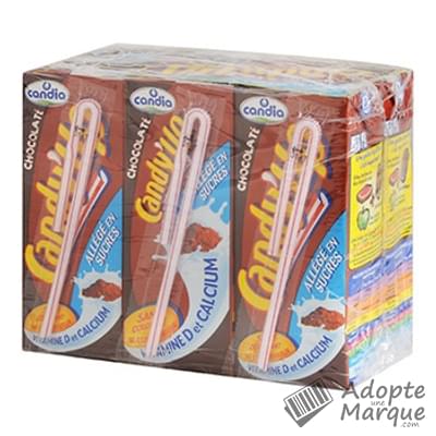 Candia Candy'Up - Boisson lactée goût Chocolat Allégé Les 6 briques de 20CL