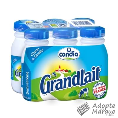 Candia GrandLait - Lait demi-écrémé Les 6 bouteilles de 25CL