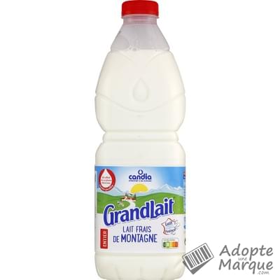 Candia GrandLait - Lait frais de Montagne entier La bouteille de 2L