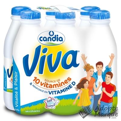 Candia Viva - Lait demi-écrémé vitaminé Les 6 bouteilles de 1L