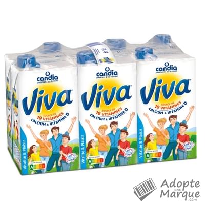 Candia Viva - Lait demi-écrémé vitaminé Les 6 briques de 1L