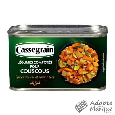 Cassegrain Légumes compotés pour couscous - Epices douces et raisins secs La conserve de 375G