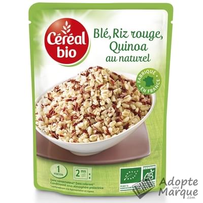 Céréal Bio Blé, Riz Rouge & Quinoa au Naturel Le doypack de 220G