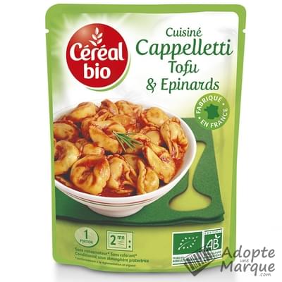 Céréal Bio Cuisiné de Cappelletti, Tofu & Epinards Le doypack de 220G