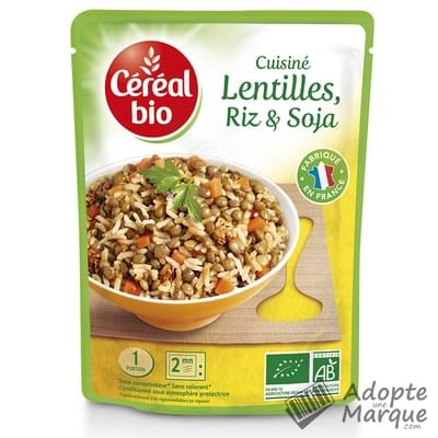 Céréal Bio Cuisiné de Lentilles, Riz & Soja Le doypack de 220G