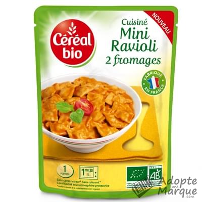 Céréal Bio Cuisiné de Mini Ravioli aux 2 Fromages Le doypack de 250G