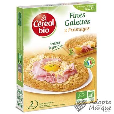 Céréal Bio Fines Galettes aux 2 Fromages Le paquet de 2 galettes - 180G