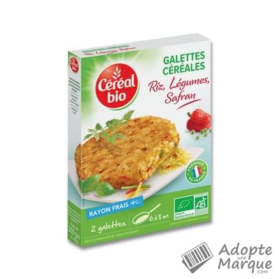 Céréal Bio Galettes Céréales Riz, Légumes & Safran Le paquet de 2 galettes - 200G