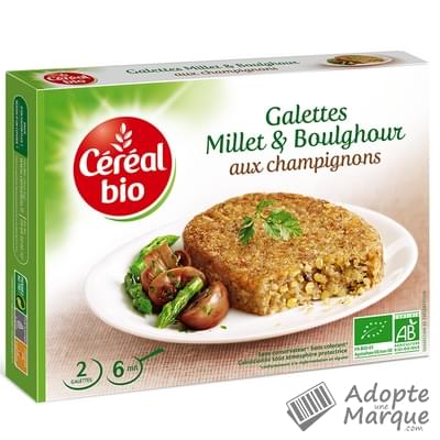 Céréal Bio Galettes de Millet & Boulghour aux Champignons Le paquet de 2 galettes - 200G