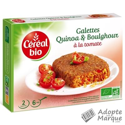 Céréal Bio Galettes de Quinoa & Boulghour à la Tomate Le paquet de 2 galettes - 200G