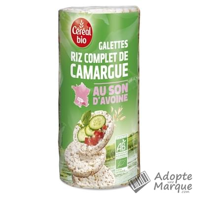 Céréal Bio Galettes Riz Complet de Camargue au Son d'Avoine Le paquet de 130G