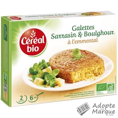 Céréal Bio Galettes Sarrasin & Boulghour à l'Emmental Le paquet de 2 galettes - 200G