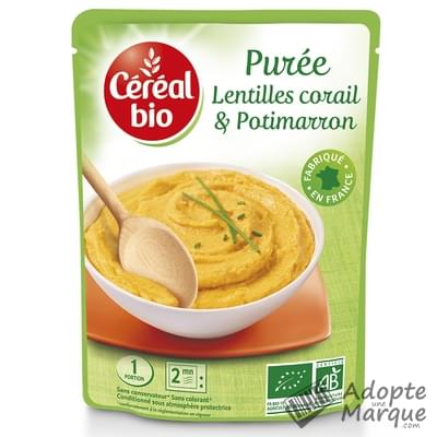 Céréal Bio Purée de Lentilles, Corail & Potimarron Le doypack de 250G