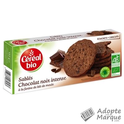 Céréal Bio Sablés Chocolat Noir Intense Le paquet de 132G