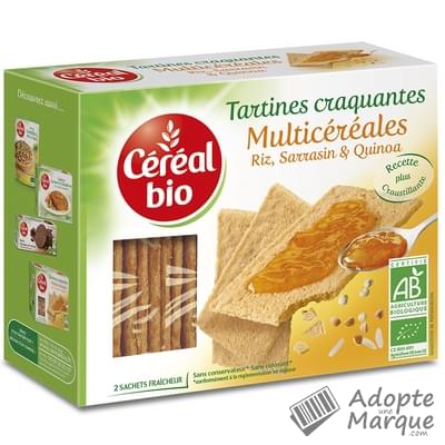 Céréal Bio Tartines Craquantes Multi-Céréales Le paquet de 145G
