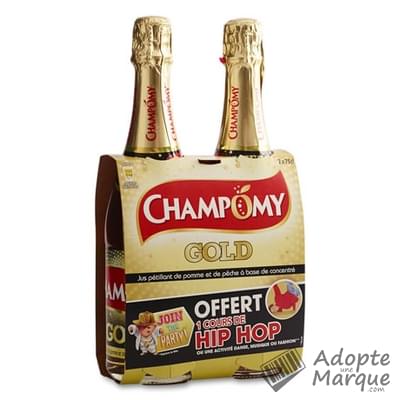 Champomy Gold - Jus de Pomme & Pêche Pétillant Les 2 bouteilles de 75CL