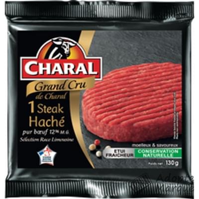 Charal L'Atelier - Steak Haché Race Limousine pur Bœuf 12%MG La barquette de 1 steak - 130G