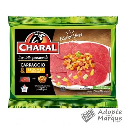 Charal Carpaccio Légumes marinés La barquette de 175G (dont 75G d'accompagnement)