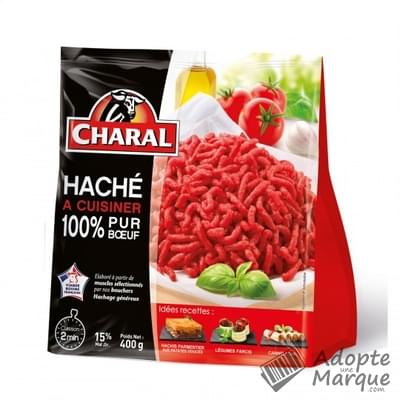Charal Haché à Cuisiner 100% pur Bœuf 15%MG le sachet de 400g