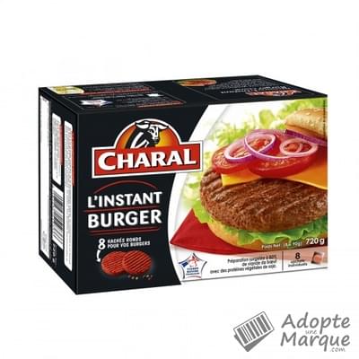 Charal Haché L'Instant Burger 15%MG La boîte de 8 steaks - 720G