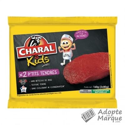 Charal Kids - P'tits Tendres Steak pur Bœuf Les 2 barquettes de 80G - 160G