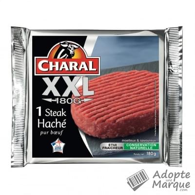 Charal Steak haché pur Bœuf XXL 15%MG La barquette de 1 steak - 180G